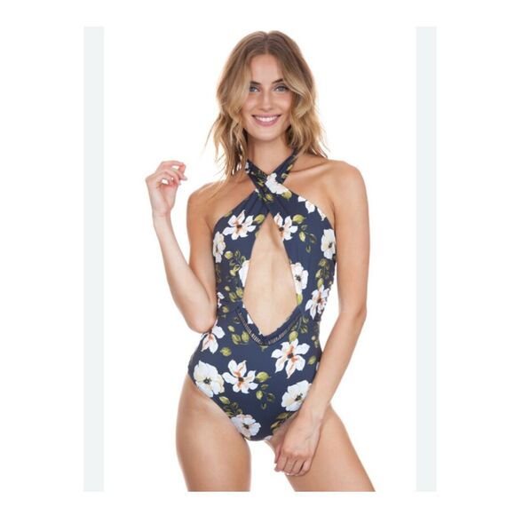Beach Riot X Stone Cold Fox Classy Sexy One Piece Floral Cheeky Swim Suit Medium - Picture 1 of 6
